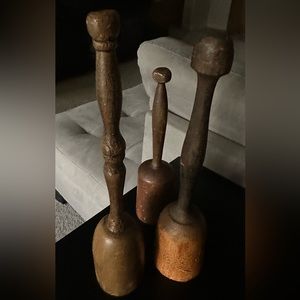 Vintage wood pestles